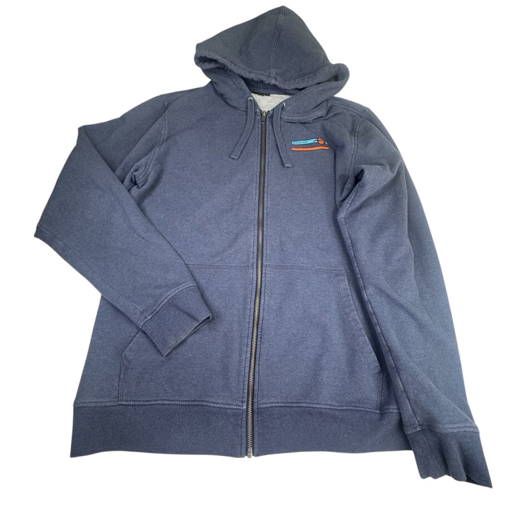 !!!!! SOLD !!!!! Men's Large Blue Cotton Gorpcore Full zip Graphic Print Logo